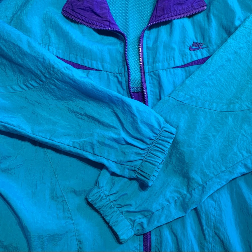 Vintage 90s Nike Colorblock Windbreaker Tracksuit Set Blue Purple Small - Picture 8 of 15